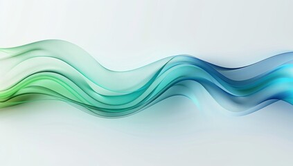 smooth waves in green, blue and white colors vector illustration. Abstract wavy design for banner