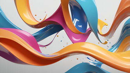 multicolored paint in the shape of waves and shine abstract liquid