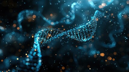DNA coding like computer code, digital art, scientific theme, illustration background