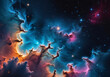 © abian - Colorful space galaxy cloud nebula. Stary night cosmos. Universe science astronomy. Supernova background wallpaper. Generative AI.
