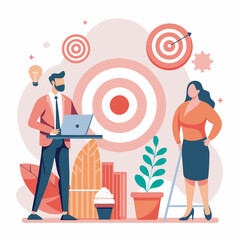 Wall Mural - Discussion about new business plan, Business meeting teamwork and communication concept. Vector illustration.