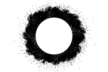 Canvas Print - particles of charcoal on white background,abstract powder splatted on white background,freeze motion