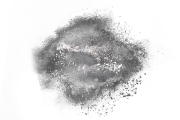 Wall Mural - white powder explosion on black background. colored cloud. colorful dust explode. paint holi.