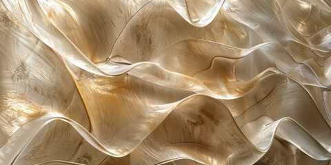 Wall Mural - Abstract Golden Silk Waves Texture   Luxurious Fabric Background