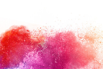 Wall Mural - abstract colored powder explosion on white background. Colored cloud. Colorful dust explode. Paint Holi.