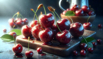 cherries on a plate