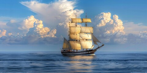 Black and white photograph of old sailing ship.