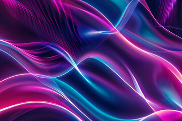 Wall Mural - Abstract Neon Light Waves Background with Vibrant Colors and Fluid Motion