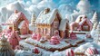 © DARIKA - Sweet candy land with gingerbread houses and sugary landscapes. , Minimalism,