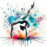 Rhythmic gymnastics in watercolor