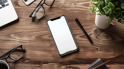 Blank mobile screen template for social media app development