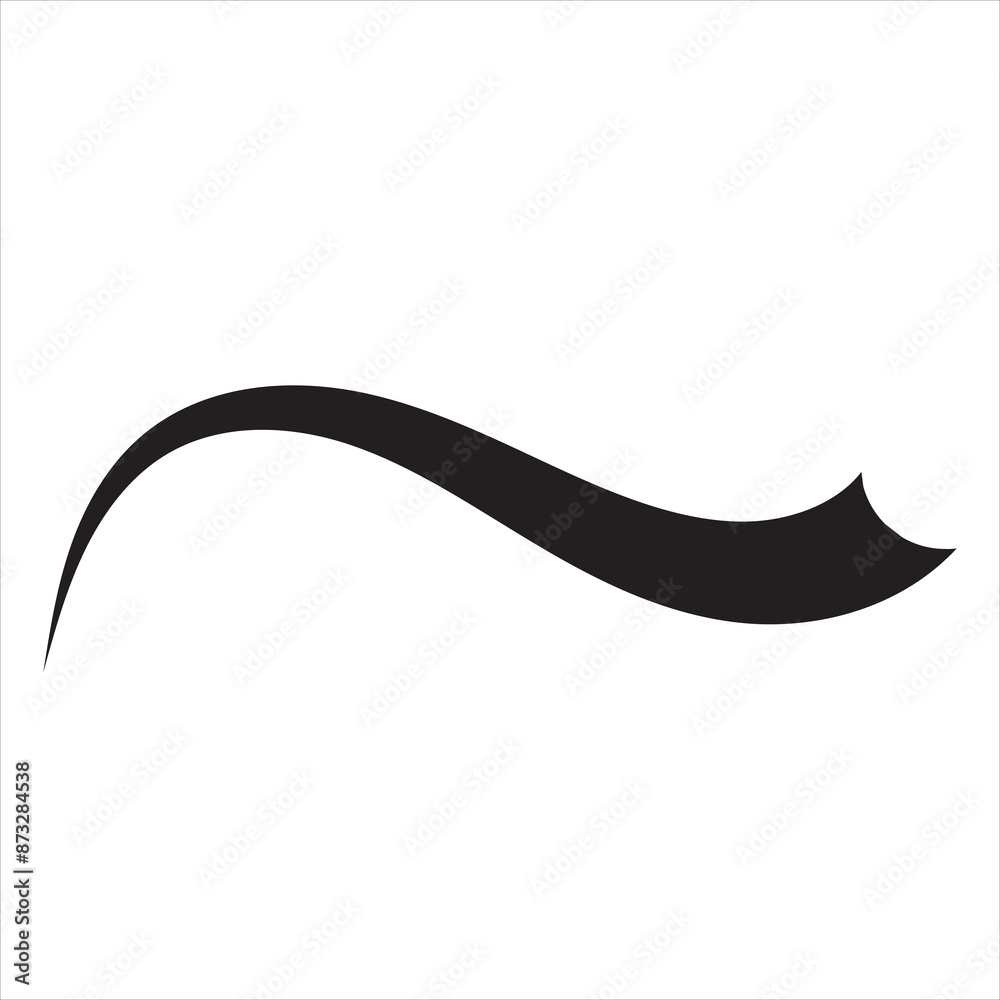 Swoosh line vector, underline swish, stroke swash swirl, curly hand ...
