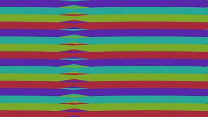 Wall Mural - The image is of a series of horizontal, colored bars that appear to be extruded into three-dimensional peaks. The colors of the bars are purple, green, red, and blue