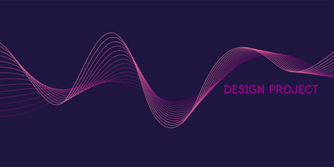 Poster - Beautiful background with flowing lines. Abstract elegant lines. The flow movement. Vector illustration.