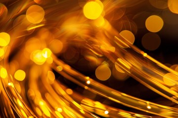 Poster - a close-up image of blurred, swirling golden bokeh lights, creating a vibrant and dynamic abstract p