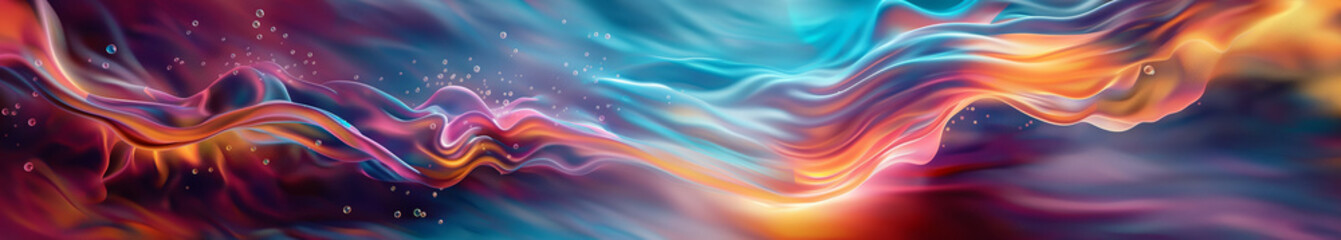 Wall Mural - abstract vivid fluid art with vibrant colors and dynamic wave patterns