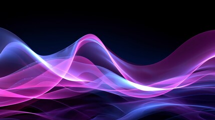 Wall Mural - Dark abstract background with a glowing abstract waves abstract smoke background.