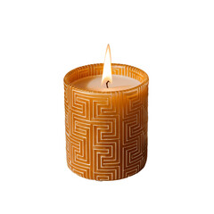 Sticker - Burning decorative candle isolated.