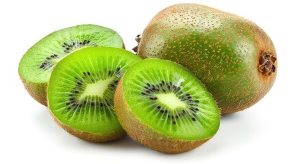 Poster - Kiwi fruit on white background