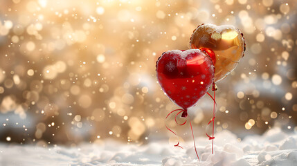 Wall Mural - festive 2025 balloons in snowy golden background