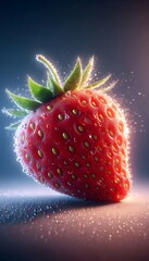 Wall Mural - strawberry on black background