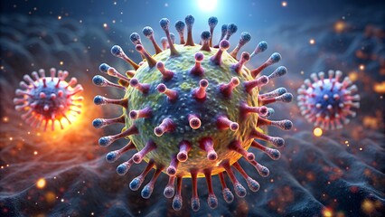 omega virus illustration background with high detailing