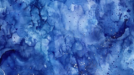 Wall Mural - A contemporary watercolor backdrop in classic blue with streaks and splashes that form organic patterns of fluid movement.