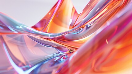 Aufkleber - A striking abstract image featuring fluid shapes combined with vivid and colorful light reflections, creating a sense of energy and movement that's both dynamic and artistic.