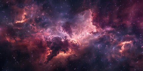 Wall Mural - a beautiful, colorful, and starry sky with a purple hue. the sky is filled with stars and clouds, cr