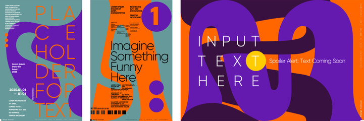Wall Mural - a bold and vibrant poster set with customizable text areas, perfect for modern promotional needs. fe