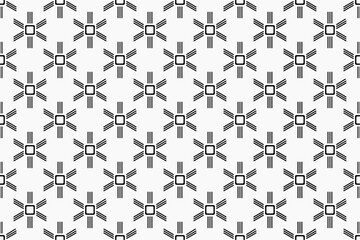 Poster - A background of six-pointed shapes repeated throughout the pattern.