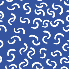 Aufkleber - Simple blue background with swirling shapes, seamless pattern.