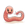 © thanawat - Earthworm Minimalist fashion cartoon isolated whitebackground