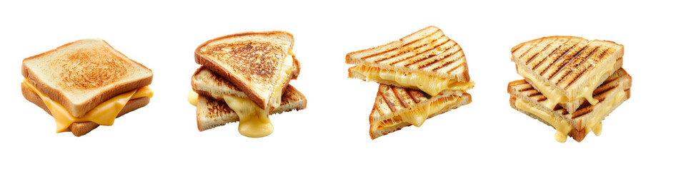 Wall Mural - Cheese toasted sandwich isolated on transparent background