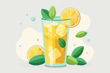 Wall Mural - Summer refreshing drink lemonade juice 