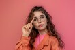 © CreaArts - Young Woman with Glasses and Wavy Hair in Fashion Portrait