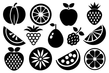 Wall Mural - Natural fruit background icon