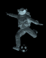 Wall Mural - astronaut is kicking the ball