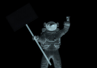 Wall Mural - astronaut is protesting in white background