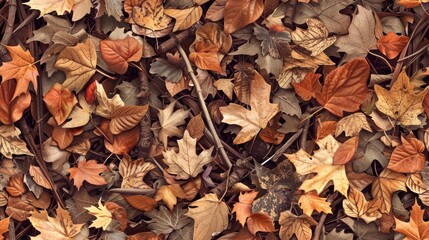 Poster - Autumnal Leaf Blanket: A Symphony of Color and Texture