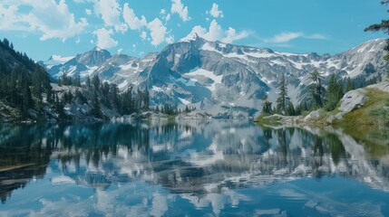 Wall Mural - Mountain Lake Reflection