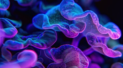 Poster - Neon Jellyfish Abstract