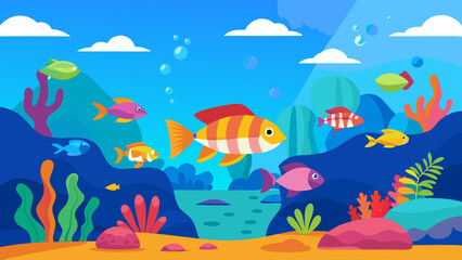 Poster - coral reef with fishes