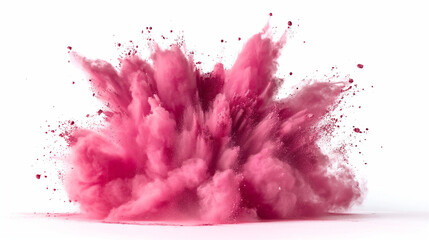 Wall Mural - pink color explosion isolated on white background