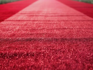 A red carpet with a red stripe