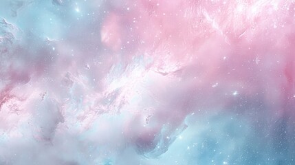 Wall Mural - Abstract Pastel Pale Blue Pink Galaxy Nebula - Dreamy Background, Celestial Design, Soft Colors