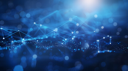 Abstract digital background with a polygonal network connection