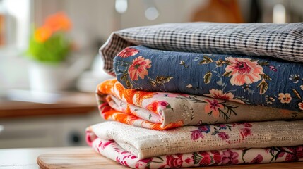 Kitchen cloths on traditional surface