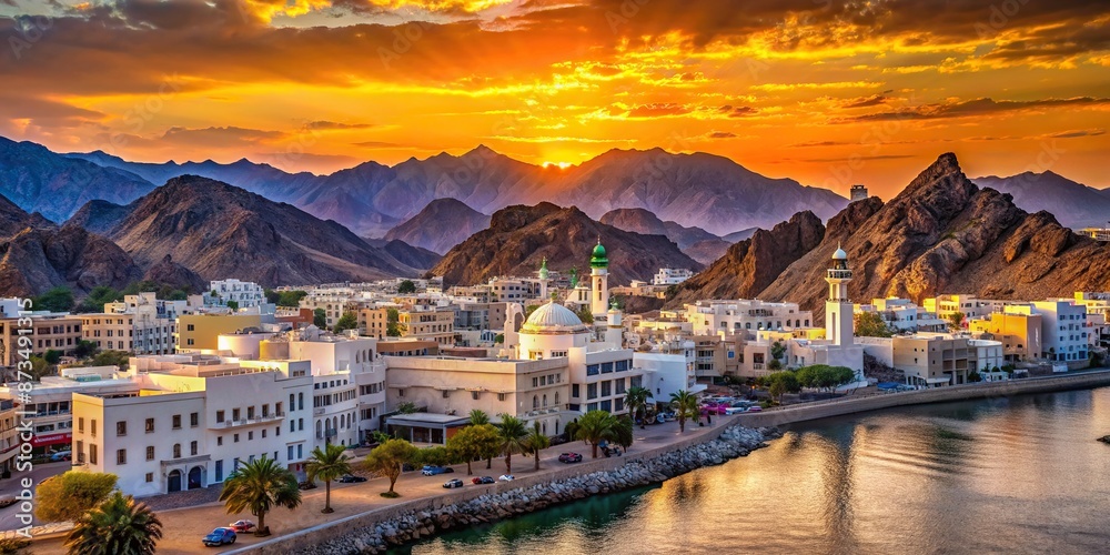 breathtaking-muscat-skyline-at-sunset-with-majestic-architecture