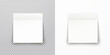 © Kindlena - Post note paper sheet or sticky sticker with shadow isolated on transparent and white backgrounds. Vector office memo template.